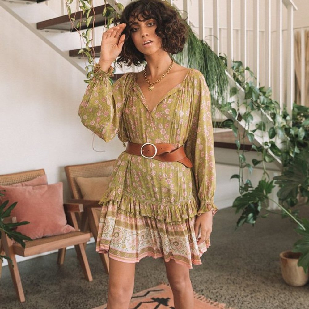 **MOVING SALE EVERYTHING MUST GO** Spell Dahlia Tunic Dress Small Bronze NWT